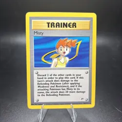 Pokemon Vintage Card Misty Gym Heroes 102/132 Unlimited Rare NM -c - Image 1