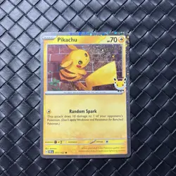 Pikachu 051/163 - Pokemon Day 2026 - NM - Triple Border Swirl Pokemon Card - Image 1