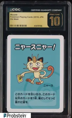 2019 Pokemon Japanese Playing Cards Old Maid Meowth CGC 10 PRISTINE - Image 1
