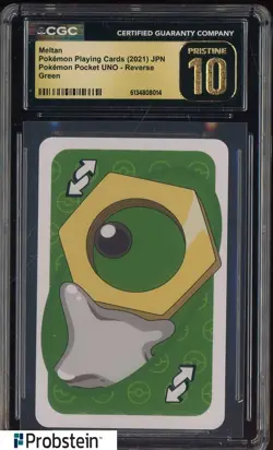 2021 Pokemon JPN Playing Card Pocket UNO Green Meltan CGC 10 PRISTINE - Image 1
