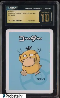 2019 Pokemon Japanese Playing Cards Old Maid Psyduck CGC 10 PRISTINE - Image 1