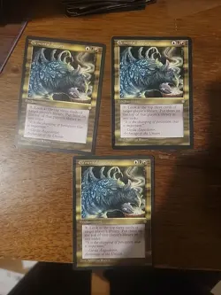 3x Elemental Augury Ice Age Magic the Gathering MTG Card Vintage Rare Gold - Image 1