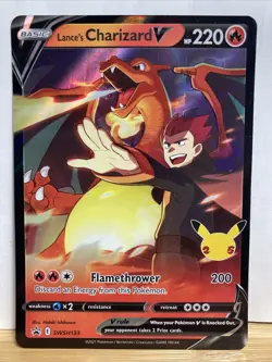 Pokemon Celebrations Promo Lance’s Charizard V Card Rare SWSH133 - Image 1