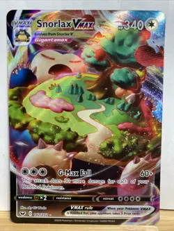 Pokemon Sword & Shield Snorlax VMax Full Art Foil Card 142/202 - Image 1