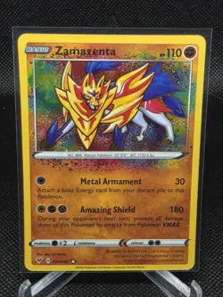 Pokemon TCG Zamazenta Vivid Voltage Holo Card 102/185 Amazing Rare - Image 1
