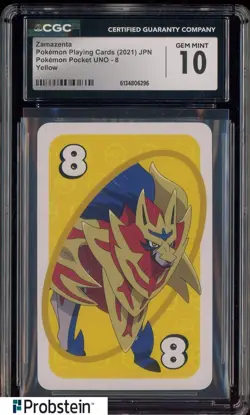 2021 Pokemon Japanese Playing Cards Pocket UNO Yello Zamazenta CGC 10 GEM MINT - Image 1