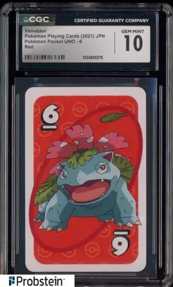 2021 Pokemon Japanese Playing Cards Pocket UNO Red Venusaur CGC 10 GEM MINT - Image 1