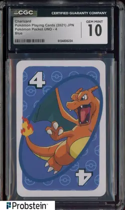 2021 Pokemon Japanese Playing Cards Pocket UNO Blue Charizard CGC 10 GEM MINT - Image 1
