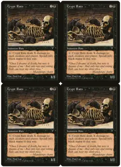 MTG Crypt Rats x4 Visions Common LP Playset - Image 1