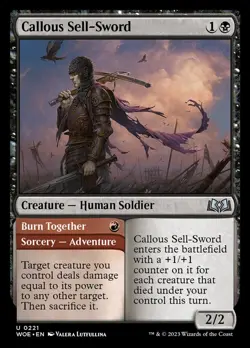Callous Sell-Sword MTG Playset (4 Copies) NM Non-Foil - WOE U 0221 - Image 2