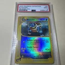 2002 Pokemon Expedition Base Set Blastoise Reverse Holo Rare #36 PSA 9 LOW POP - Image 2