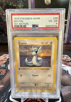 1999 Pokemon Dratini 026/102 Base Set (Shadowless) Regular - Image 1