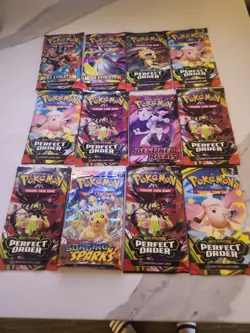 Pokemon TCG Booster Pack Lot (12) New & Sealed Ready to Ship In Hand - Image 1