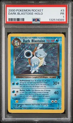 2000 POKEMON ROCKET #3 DARK BLASTOISE-HOLO PSA 1 - Image 1