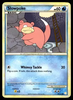 Slowpoke 81/123 Common HeartGold & SoulSilver Pokemon Moderately Played - Image 1