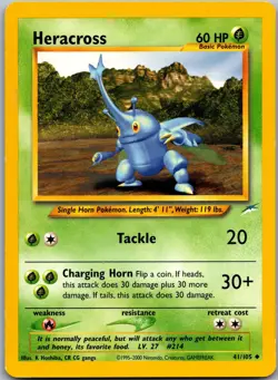 Heracross 41/105 Uncommon Neo Destiny Pokemon Near Mint - Image 1