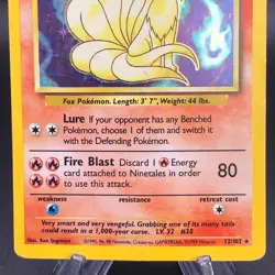 Ninetales 12/102 - Holo Rare - Base Set - 1999 Pokemon WotC Vintage - MP - Image 3