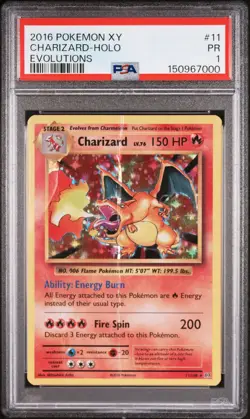 2016 POKEMON XY EVOLUTIONS #11 CHARIZARD-HOLO PSA 1 - Image 1