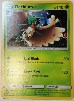 HD Swirl 🌀 Decidueye SM55 Cosmos Holo Bleed Error Rare Pokemon TCG ✨ - Image 1