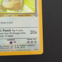Wizards of the Coast Kangaskhan 5/64 Jungle Unlimited Holo Rare Basic 90HP 1999 - Image 4
