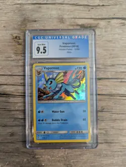 Pokemon Hidden Fates Vaporeon Holo 18/68 Gem Mint CGC 9.5 PSA BGS TCG 2019 Grade - Image 1