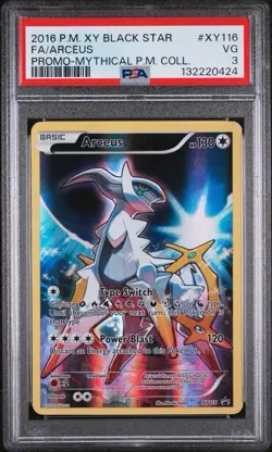 2016 POKEMON XY BLACK STAR PROMO #XY116 FULL ART/ARCEUS PSA 3 - Image 1