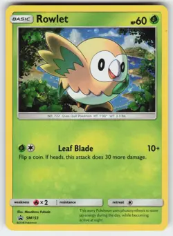Rowlet - SM153 Holo Promo Sun & Moon Promo Pokemon Lightly Played - Image 1
