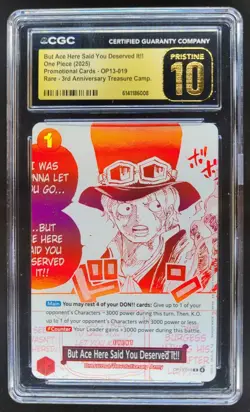 2025 ONE PIECE BUT ACE HERE SAID YOU DESERVED IT!! OP13-019 CGC 10 PRISTINE N PT - Image 1