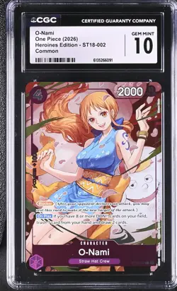 One Piece GRADED O-Nami ST18 Heroines 10 CGC ENGLISH - Image 1