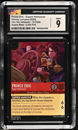 Disney Lorcana GRADED Prince Eric Helmsman 121/204 Super Rare 9 CGC - Image 1