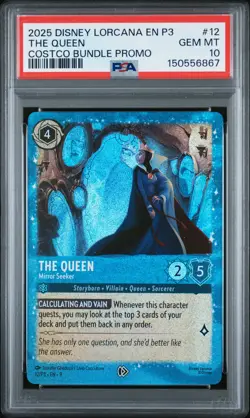 2025 DISNEY LORCANA EN P3-PROMO #12 THE QUEEN - MIRROR SEEKER PSA 10 - Image 1