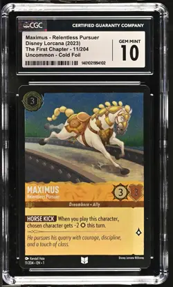 Disney Lorcana GRADED Maximu Relentless Pursuer 11 First Chapter UC 10 CGC - Image 1