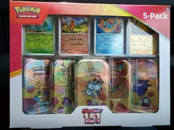 Pokemon TCG Scarlet & Violet 151 Mini Tins~5 Pack~SEALED~NEW~+ 4 Foil Cards - Image 1