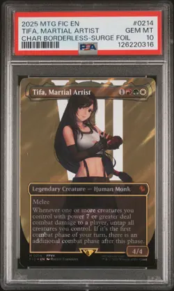 2025 MTG FINAL FANTASY SURGE FOIL COMMANDER #0214 TIFA, MARTIAL ARTIST PSA 10 - Image 1