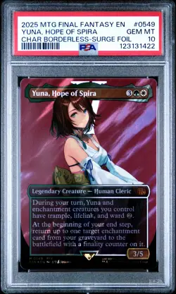 2025 MTG FINAL FANTASY SURGE FOIL #0549 YUNA, HOPE OF SPIRA PSA 10 - Image 1