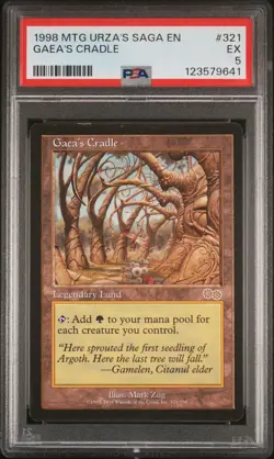 1998 MAGIC THE GATHERING URZA'S SAGA #321 GAEA'S CRADLE PSA 5 - Image 1
