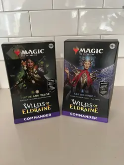 MTG Wilds of Eldraine Commander Deck Bundle - Fae Dominion + Virtue and Valor - Image 1