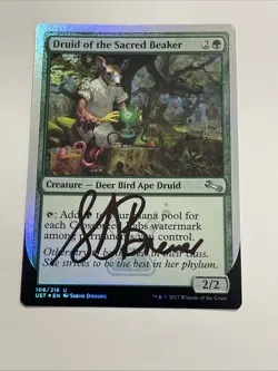 MTG Magic the Gathering FOIL SIGNED ARTIST PROOF DRUID OF THE SACRED BEAKER - Image 1