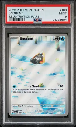 2023 POKEMON PAR EN-PARADOX RIFT ILLUSTRATION RARE #188 SNORUNT PSA 9 - Image 1