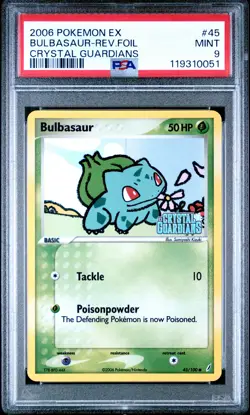 2006 POKEMON EX CRYSTAL GUARDIANS #45 BULBASAUR-REVERSE FOIL PSA 9 - Image 1