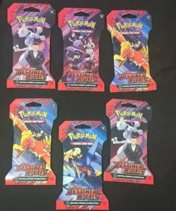 Pokemon TCG Booster Packs Scarlet & Violet Destined Rivals (LOT OF 6) - Image 1