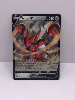 Scizor V 2020 Pokemon Sword & Shield Darkness Ablaze #118 Ultra Rare Holo NM - Image 1