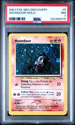 2001 POKEMON NEO DISCOVERY #5 HOUNDOUR-HOLO PSA 7 - Image 1