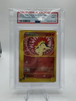 PSA 9 Cyndaquil Reverse Holo 105/165 Expedition Pokemon 2002 e-Reader WoTC - Image 1