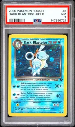 Pokemon TCG Dark Blastoise 3/82 Holo Rare Team Rocket Unlimited PSA 7 English - Image 1