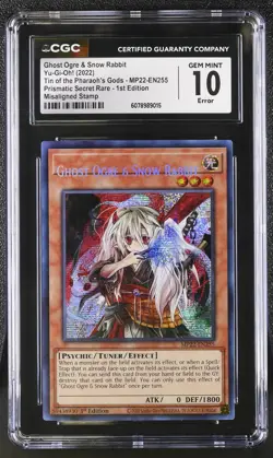 Ghost Ogre & Snow Rabbit MP22-EN255 1st Ed Name Shift Error Yugioh CGC 10 *015 - Image 1