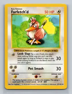 Pokemon - Base Set Shadowless - Farfetch'd 27/102 - Uncommon MP - Image 3