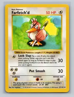 Pokemon - Base Set Shadowless - Farfetch'd 27/102 - Uncommon MP - Image 5