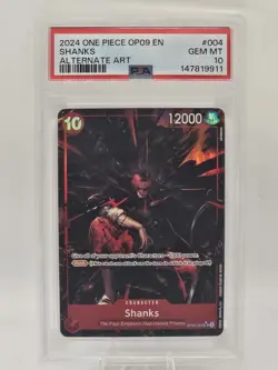 2024 One Piece #004 Shanks Altnernate Art English GEM MT PSA 10! - Image 1