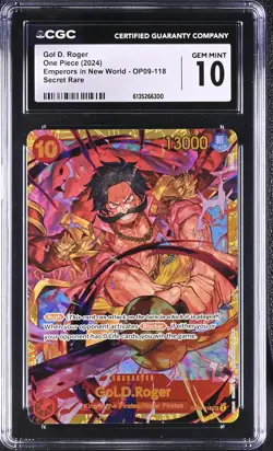 One Piece GRADED Gol D. Roger OP09 Emperors SEC 10 CGC ENGLISH - Image 1